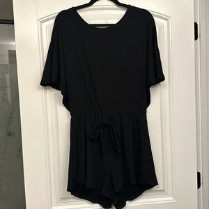 Pink Lily Black Romper